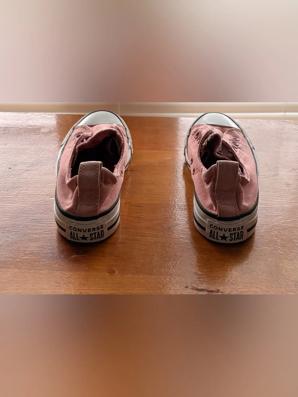 Converse Slip-On Canvas Sneakers - Mauve Pink & White